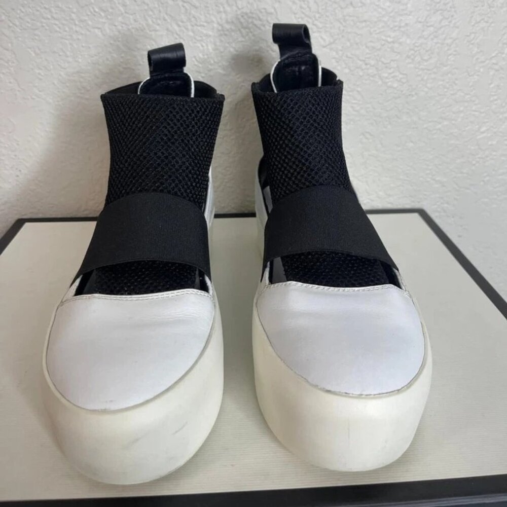 Bikkembergs 101717 Hi Top Platform Sneaker White Black Strap Womens 37 EU/6.5 US